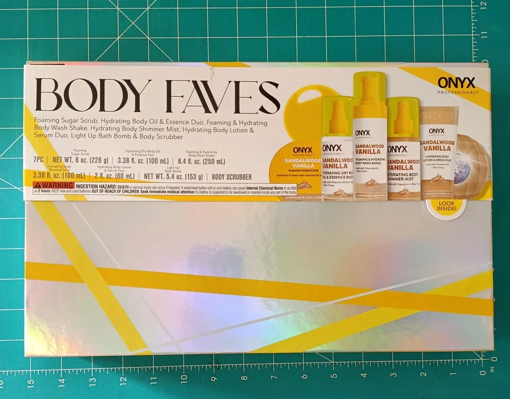 Onyx Professional Sandalwood Vanilla 7PC Body Faves Set Sealed